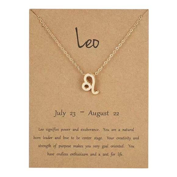 LEO Zodiac Symbol Gold Necklace - Picture 1 of 1
